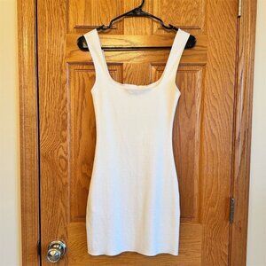 Zara Women's White Stretch Square Neck Bodycon Dress Size S
